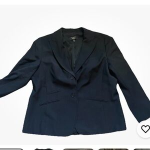 Talbots Blazer Jacket Women’s 14P Wool Blend Black Career Classic Chic Lined